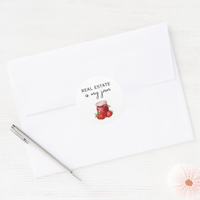 Real Estate is My Jam Marketing  Classic Round Sticker (Envelope)
