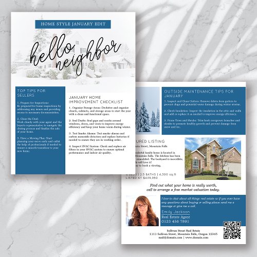 Real Estate January Newsletter Promotional Flyer