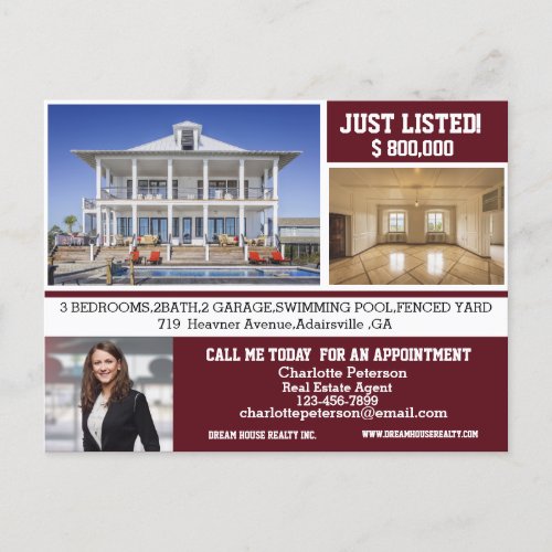 Real Estate Just Listed Marketing Postcard