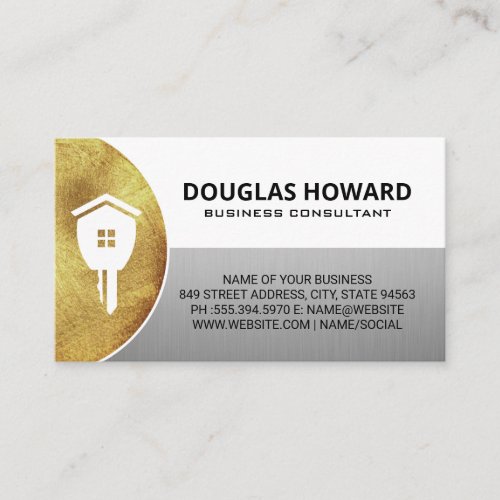 Real Estate Key Logo  Housing Services Business Card