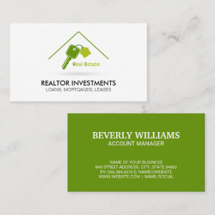 Real Estate Keys House Logo Business Card