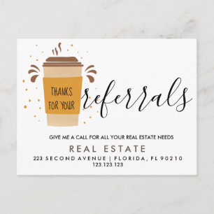 real estate Latte referrals Announcement Postcard