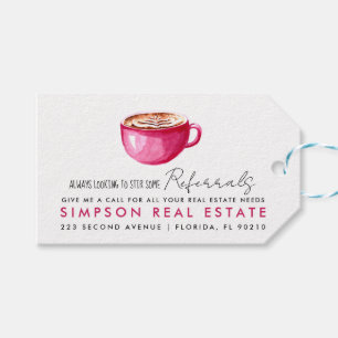 real estate Latte referrals Gift Tags