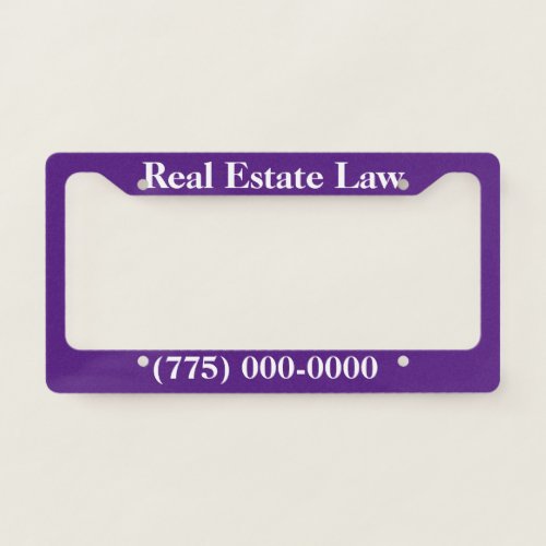 Real Estate Law License Plate Frame