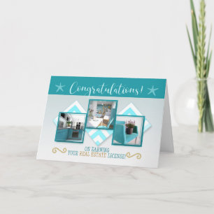 Real Estate License Congratulations Beach Home Holiday Card