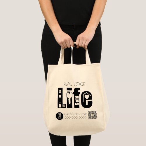 Real estate life marketing advertising  tote bag