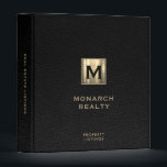 Real Estate Listings Black Leather Gold 3 Ring Binder<br><div class="desc">Designed for Real Estate Agents and Agencies. This binder is ideal for organizing your real estate listings.</div>