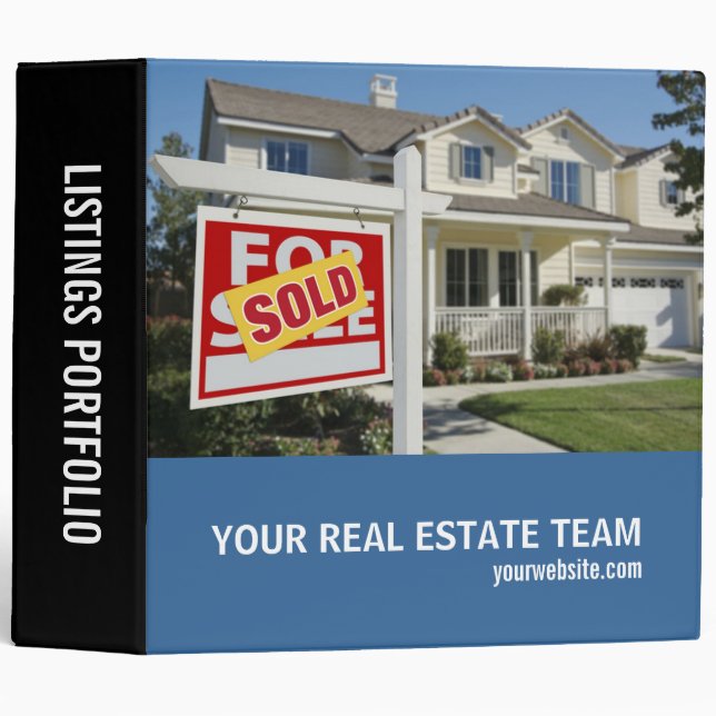 Real Estate Listings Portfolio Vinyl Binder (Front/Spine)