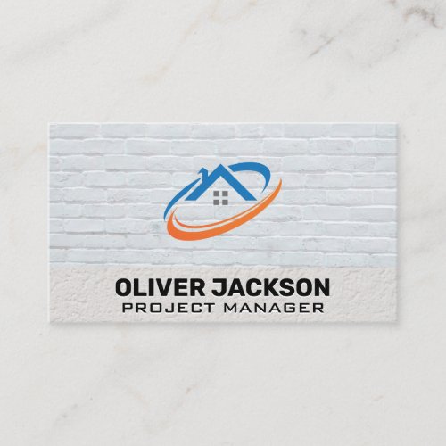 Real Estate Logo  Brick Wall Backdrop Business Card