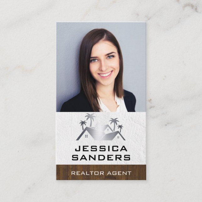 Real Estate Logo | Business Woman Business Card (Front)