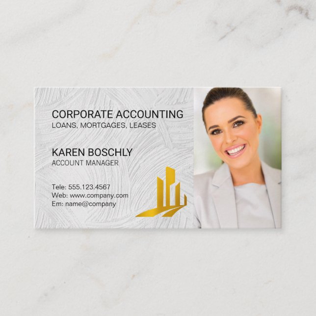 Real Estate Logo | Business Woman Custom Template Business Card (Front)