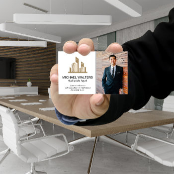 Real Estate Logo | Custom Picture | Business Man Business Card by lovely_businesscards at Zazzle
