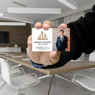 Real Estate Logo Custom Picture Business Man Card