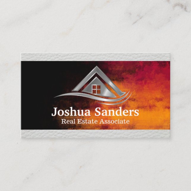 Real Estate Logo | Gradient Background Business Card (Front)