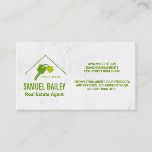 Real Estate Logo Home and Keys Business Card