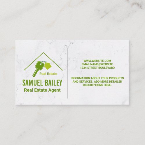 Real Estate Logo  Home and Keys Business Card