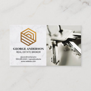 Real Estate Logo House Keys Business Card