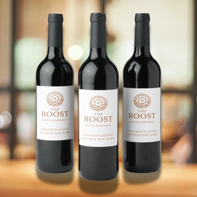 Real Estate Logo Housewarming Marketing Wine Label (Real Estate Logo Housewarming Marketing Wine Label)
