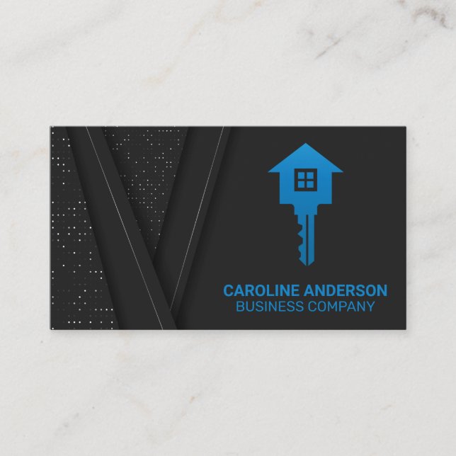 Real Estate Logo | Key Home Business Card (Front)