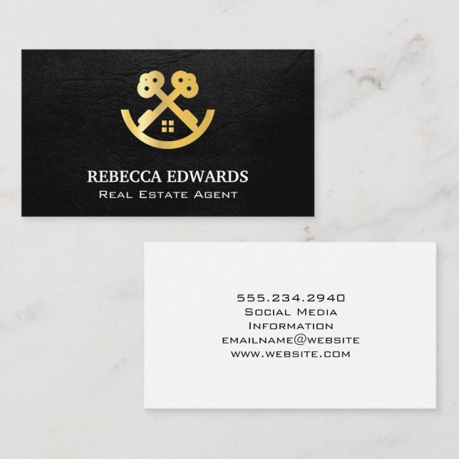 Real Estate Logo Keys and Home Business Card (Front/Back)