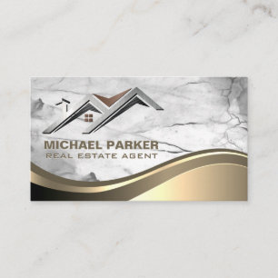 Real Estate Logo Marble Stone Business Card