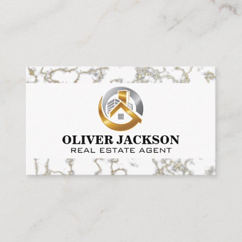 Real Estate Logo  Marble Trim Business Card