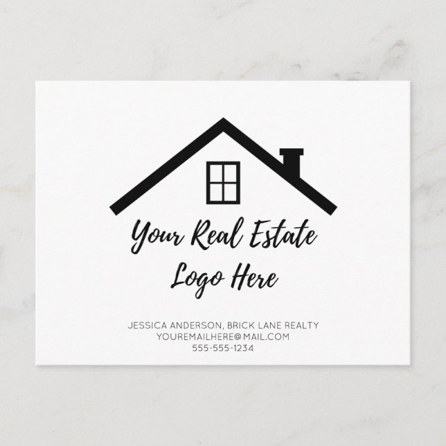 Real Estate Logo Promotional Contact Info Postcard (Front)