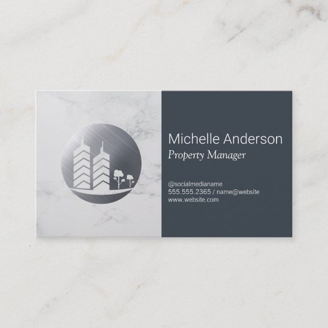 Real Estate Logo | Property Manager Business Card (Front)