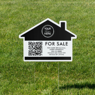 Real Estate Logo QR Code House Sign