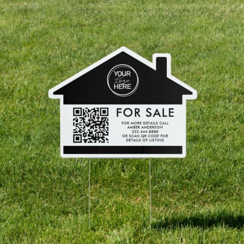 Real Estate Logo QR Code House Sign