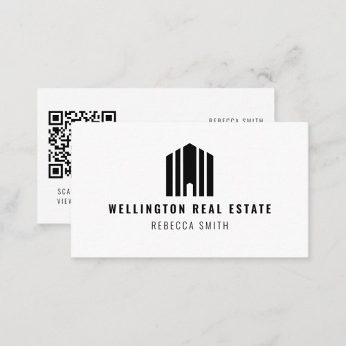 Real Estate Logo QR Code Listing Agent Realtor Business Card