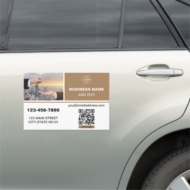 Real Estate Logo QR Code Photo Car Magnet (In Situ)