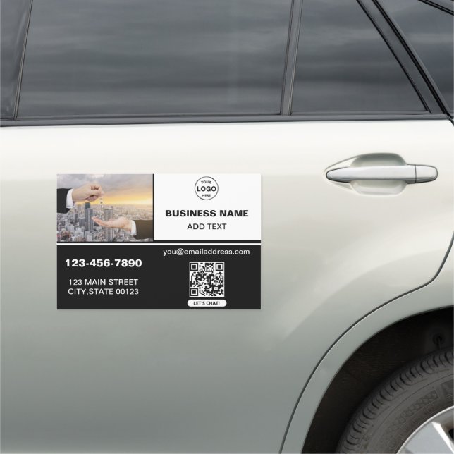 Real Estate Logo QR Code Photo Car Magnet (In Situ)
