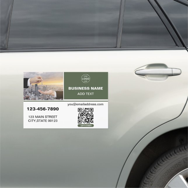 Real Estate Logo QR Code Photo Car Magnet (In Situ)