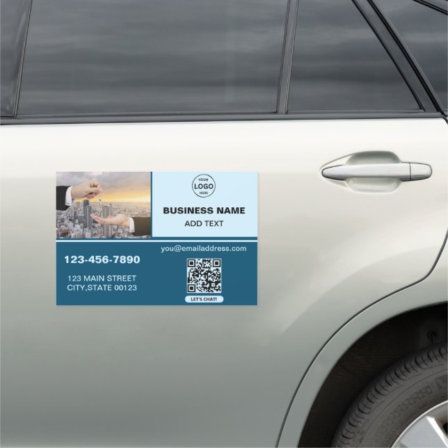 Real Estate Logo QR Code Photo Car Magnet (In Situ)
