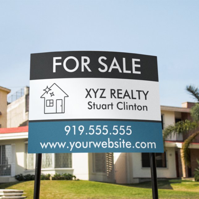 Real Estate Logo Realty Marketing Custom Lawn Sign (custom real estate for sale marketing lawn sign)
