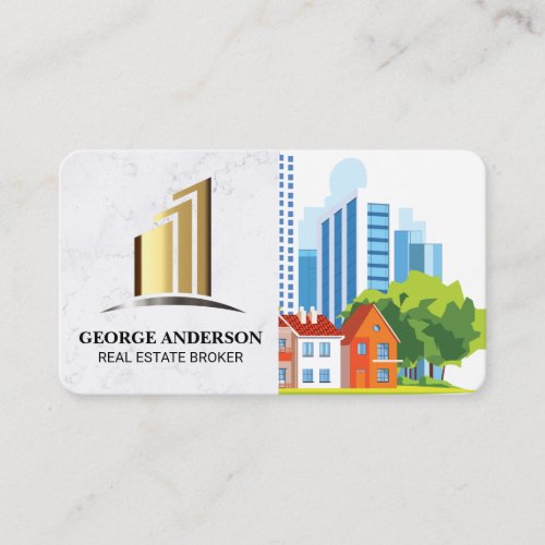 Real Estate Logo | Rental Properties Buildings Business Card