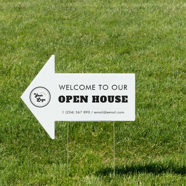 Real Estate Logo & Welcome Open House Minimalist Sign | Zazzle