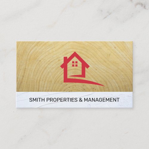 Real Estate Logo  Wood Stucco  Construction Appointment Card