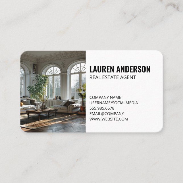 Real Estate | Luxury Loft Interior Business Card (Front)