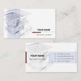 Real Estate Luxury White Business Card | Modern Ar