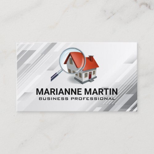 Real Estate | Magnifying Glass Home Logo Business Card