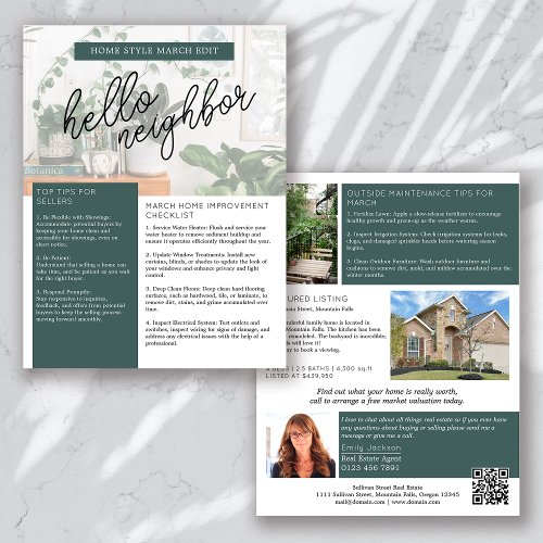 Real Estate March Newsletter Promotional Flyer