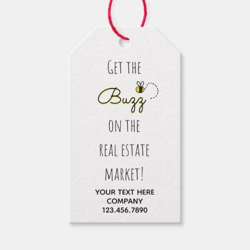 Real Estate Market Buzz Honey Bee Gift Tags