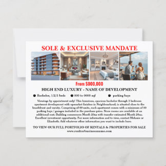 Real Estate marketing editable new properties Postcard