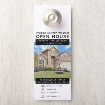 Real Estate Marketing Open House Door Hanger | Zazzle