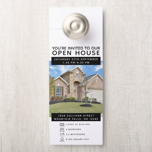 Real Estate Marketing Open House Door Hanger Zazzle