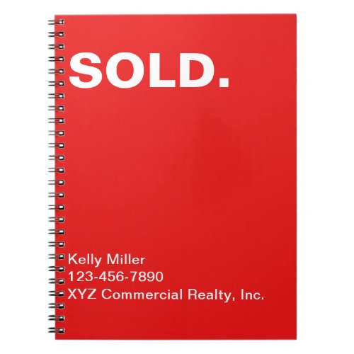 Real Estate Marketing SOLD Personalized Budget  Notebook