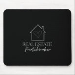 Real Estate Matchmaker Mouse Pad<br><div class="desc">Real Estate Matchmaker Logo Mouse Pad: Coordinates with HotCaliMarket Designs, Real Estate Business Logo by HotCaliMarket. This classic personalized mouse pad features an elegant, yet simple modern logo to help brand your real estate business. Perfect for realtors and wholesalers. Available in all colors and styles. This design is part of...</div>