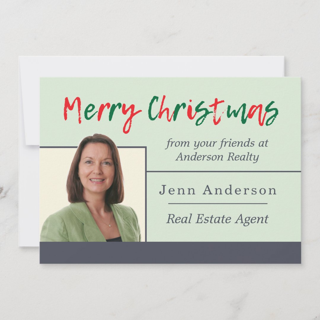 Real Estate Merry Christmas Personal Greeting Holiday Card | Zazzle